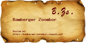 Bamberger Zsombor névjegykártya